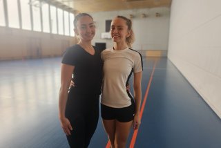 Loanne et Eléa Roch à l'entraînement à Vétroz, à quelques jours de la Fête fédérale.